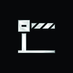 Barrier silver plated metallic icon