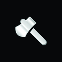 Axe silver plated metallic icon