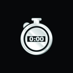 Black Stopwatch silver plated metallic icon