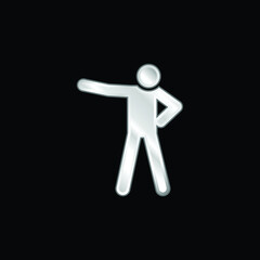 Breakdance silver plated metallic icon