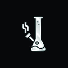 Bong silver plated metallic icon