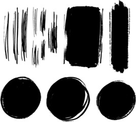 Ink Brush Strokes & Shapes With Lots Of Texture