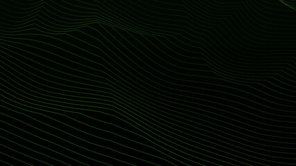 Abstract green wave background. Technology big data background. Motion of digital data flow. Big data wave. Futuristic wave. Cyber or technology background