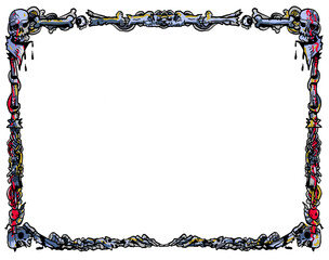 A freehand horror border design. 