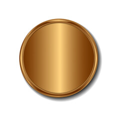 Metal icon, coin, blank. Vector illustration.	
