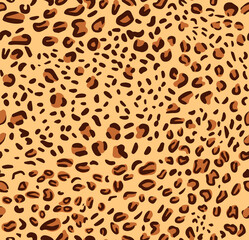 Leopard seamless pattern. Stylized spotted leopard skin background for fashion, print, wallpaper, fabric.