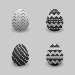 A collection of Easter eggs.Big collection of eggs with different textures.Vector flat illustration