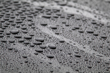 비오는날 자동차 본네트위의 물방울,  Water drops on the car bonnet on a rainy day