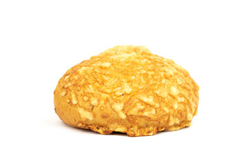 fresh wheat roll (bun) with cheese on the top