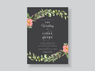 Beautiful floral wedding card template