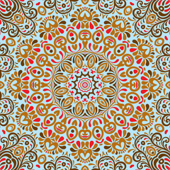 Seamless floral pattern. Ethnic Style Colorful ornamental decoration for different purposes.