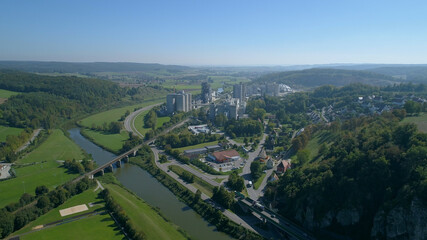 Fototapeta na wymiar Harburg Industrial Refinery Donau-Reis, Bavaria Aerial