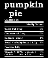 Obraz premium Pumpkin Pie Nutrition Facts Funny Thanksgiving Christmas