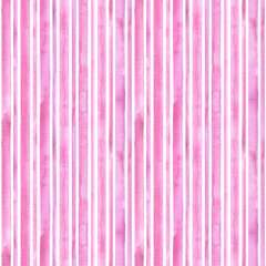 Watercolor pink stripes on white background.