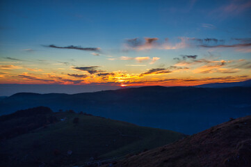 sunset in the mountains