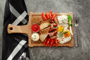 grilled meat with vegetables and spices