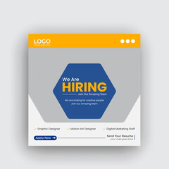 We are hiring job vacancy social media post or square banner and web banner Premium Vector
