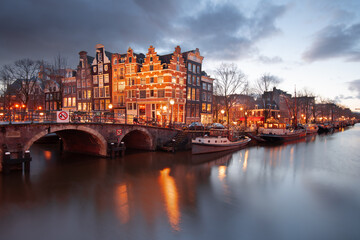 Obraz premium Amsterdam, Netherlands Bridges and Canals