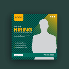 We are hiring job vacancy social media post or square banner and web banner Premium Vector
