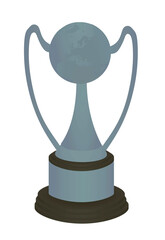 Grey world globe trophy. vector illustration