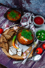 vegetable soup with meatballs