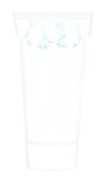 Ice cubes water glass. vector illustration