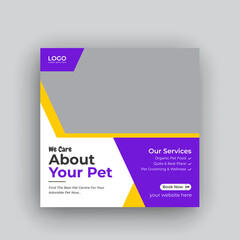 Pet shop promotion social media post or instagram banner and web banner Design