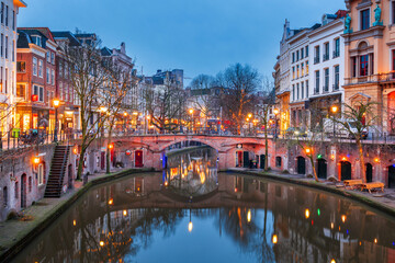 Utrecht, Netherlands Canals at Twilight