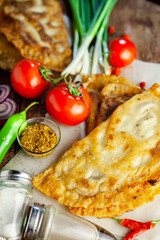 cheburek pie with vegetable