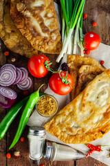 cheburek pie with vegetable