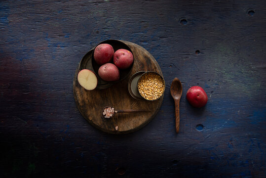 Red potato and toor daal 