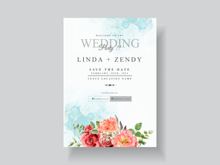 Beautiful floral wedding card template