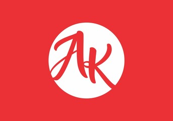 Unique shape of AK initial letter