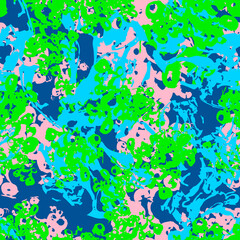 Fototapeta na wymiar UFO camouflage of various shades of blue, green and pink colors