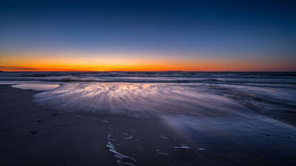 Beautiful sunset over the sea, blue hour