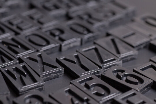letterpress alphabet and numbers background