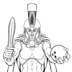 Spartan Trojan Gladiator Bowling Warrior Woman