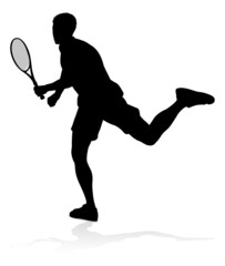 Tennis Player Man Sports Person Silhouette