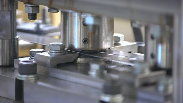 stamping of metal products at the factory