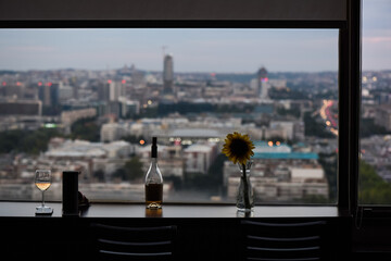 Fototapeta na wymiar panorama over Belgrade with evening vibes