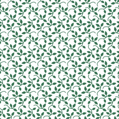 Botanical vector pattern of green leaves