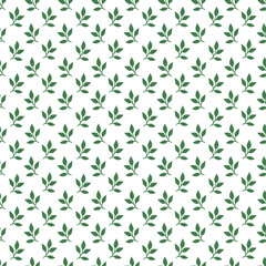 Botanical vector pattern of green leaves