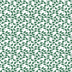 Botanical vector pattern of green leaves