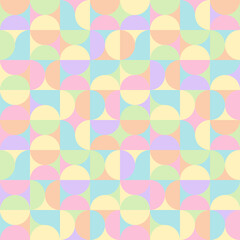 abstract geometric seamless pattern. vector illuatrstion in pastel tones. trendy modern design with multicolored geometric shapes