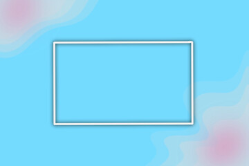 white frame for message and photo on blue blur gradiant and pink gradiant, illustration art background and pattern