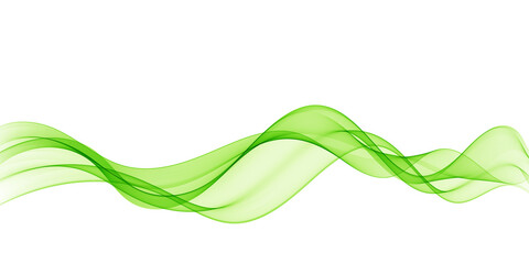 Green wave. Green abstract wave flow, vector abstract design element.