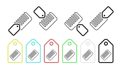 Comb vector icon in tag set illustration for ui and ux, website or mobile application
