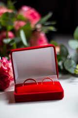 obrączki ślub wesele kwiaty szczęście - obrazy, fototapety, plakaty