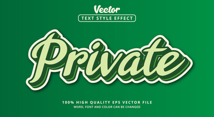 Editable text effect, Private text with vintage color style