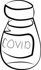 vaccine, medicine vector isolated illustration on bright background. Concept for logo, cards, print 